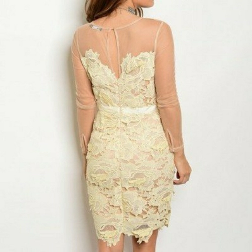 Beige Mocha Crochett Dress - Picture 2 of 2
